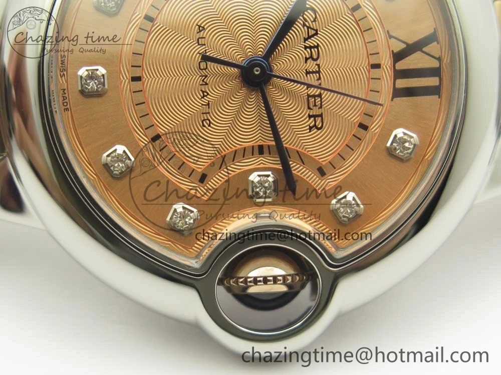 Ballon Bleu V6F 1:1 Best Edition 33mm SS RG RG Texture Dial on SS Bracelet SEIKO NH05A EyeCatching 6181