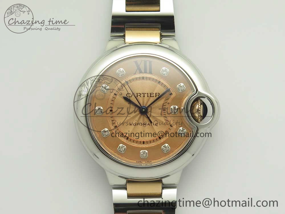 Ballon Bleu V6F 1:1 Best Edition 33mm SS RG RG Texture Dial on SS Bracelet SEIKO NH05A EyeCatching 6181