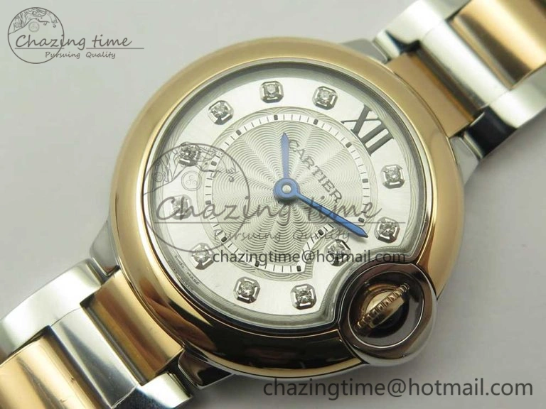 Ballon Bleu V6F 28mm SS RG 1:1 Best Edition White Texture Dial on SS Bracelet Ronda Quartz GoAnywhere 10656