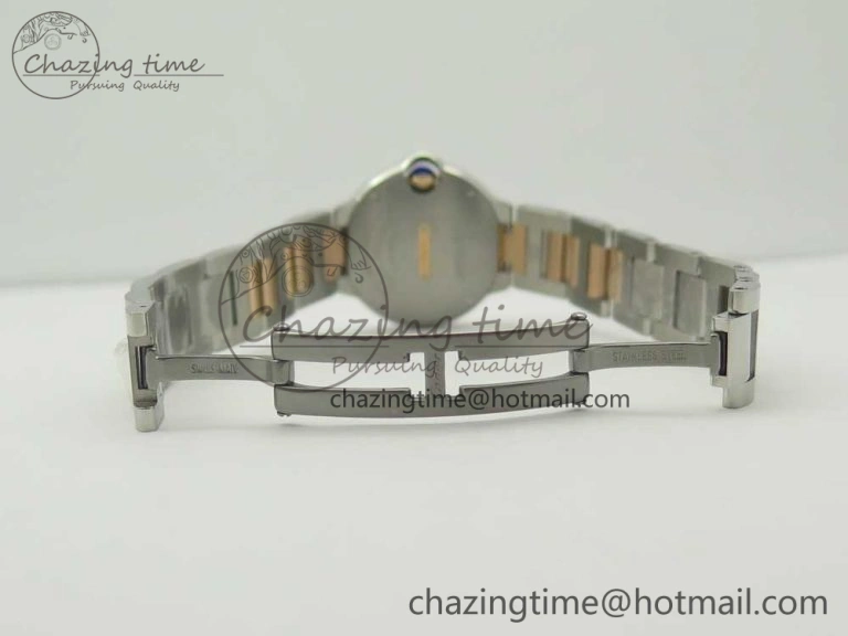 Ballon Bleu V6F 28mm SS RG 1:1 Best Edition White Texture Dial on SS Bracelet Ronda Quartz GoAnywhere 10656