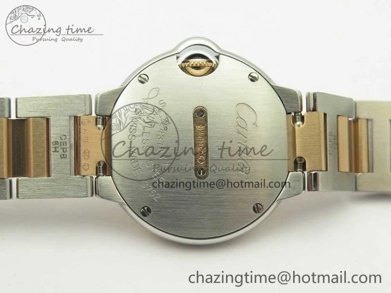 Ballon Bleu V6F 28mm SS RG 1:1 Best Edition White Texture Dial on SS Bracelet Ronda Quartz GoAnywhere 10656