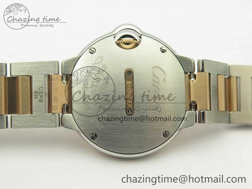 Ballon Bleu V6F 28mm SS RG 1:1 Best Edition White Texture Dial on SS Bracelet Ronda Quartz GoAnywhere 10656