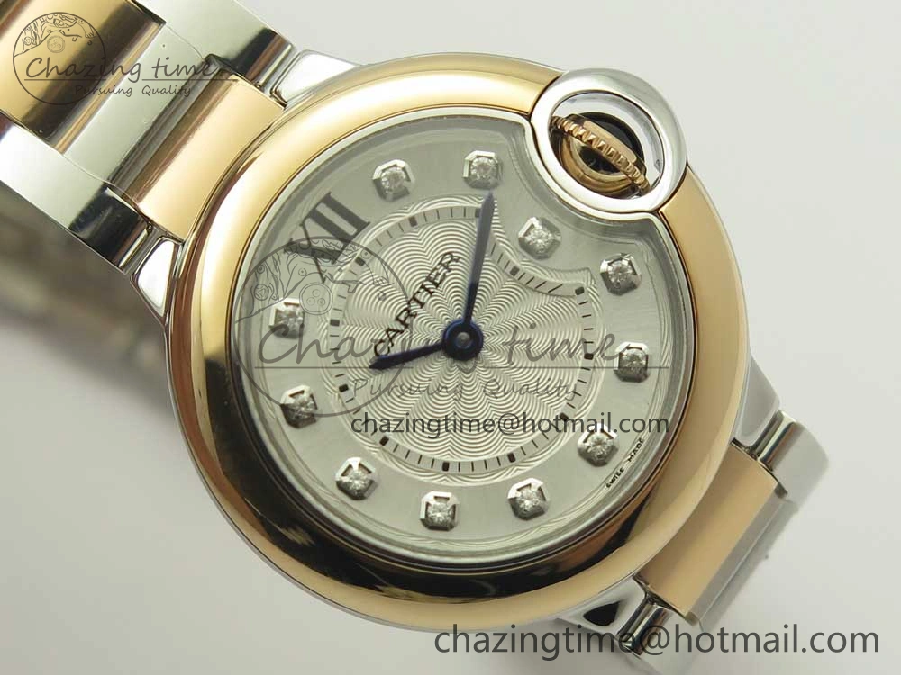 Ballon Bleu V6F 28mm SS RG 1:1 Best Edition White Texture Dial on SS Bracelet Ronda Quartz GoAnywhere 10656