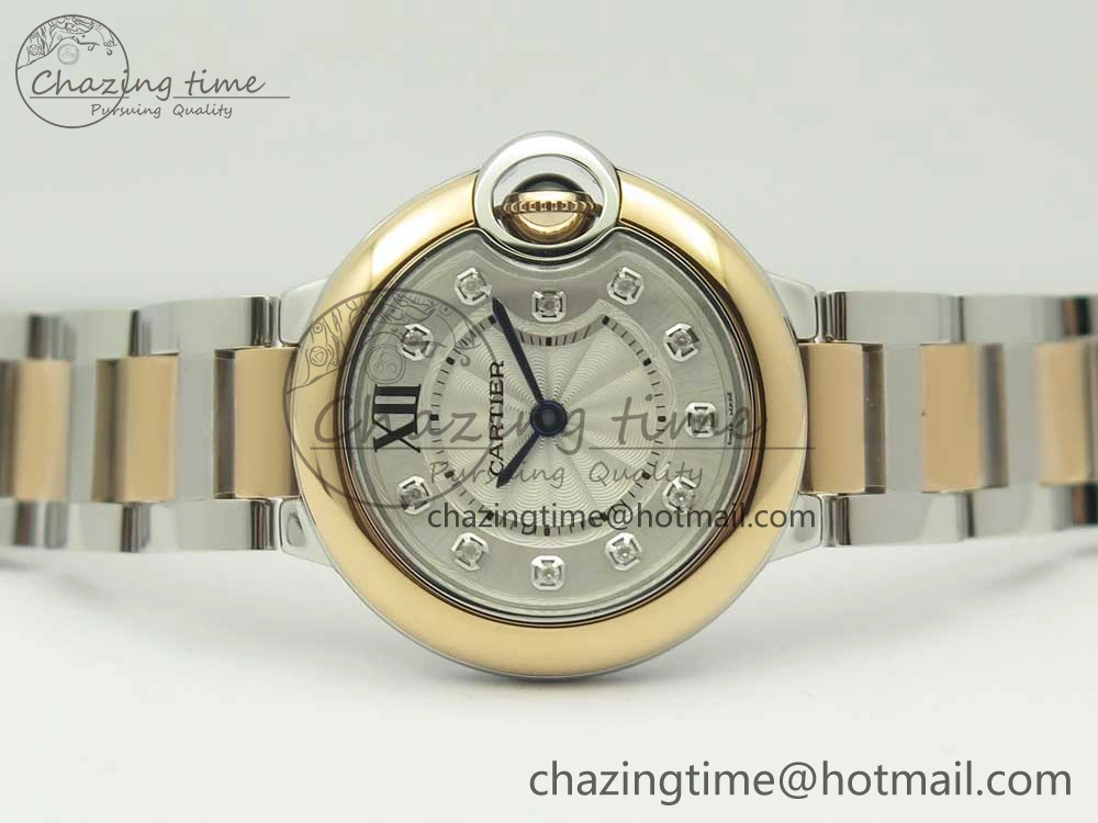 Ballon Bleu V6F 28mm SS RG 1:1 Best Edition White Texture Dial on SS Bracelet Ronda Quartz GoAnywhere 10656