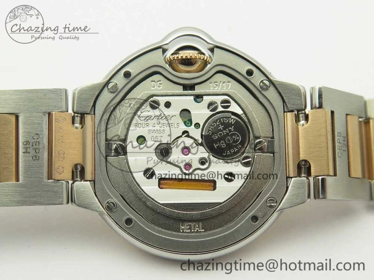Ballon Bleu V6F 28mm SS RG 1:1 Best Edition White Texture Dial on SS Bracelet Ronda Quartz GoAnywhere 10656