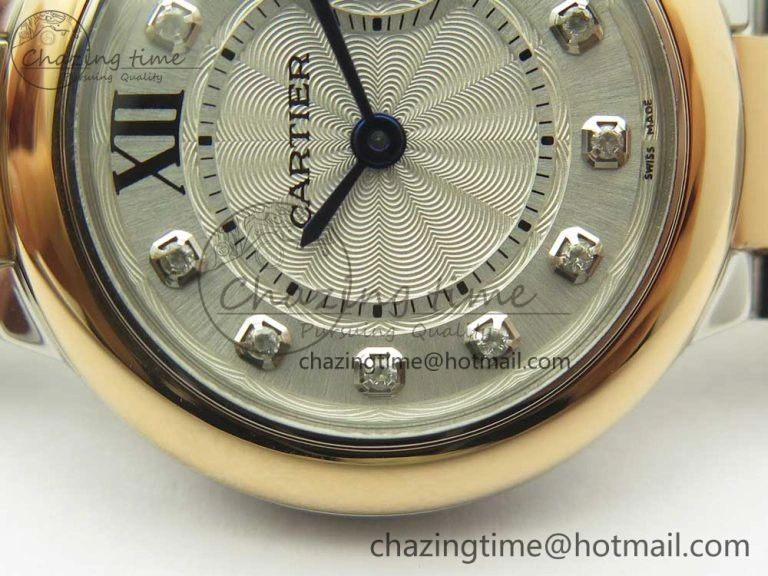 Ballon Bleu V6F 28mm SS RG 1:1 Best Edition White Texture Dial on SS Bracelet Ronda Quartz GoAnywhere 10656