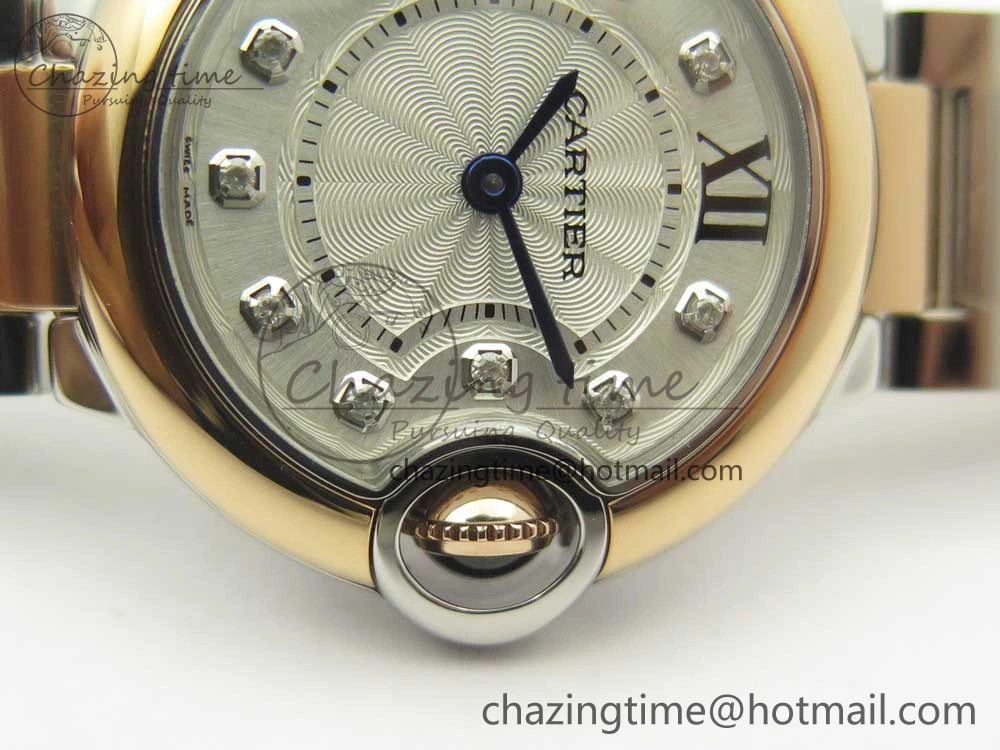 Ballon Bleu V6F 28mm SS RG 1:1 Best Edition White Texture Dial on SS Bracelet Ronda Quartz GoAnywhere 10656