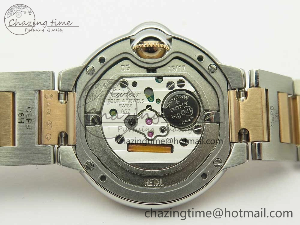 Ballon Bleu V6F 28mm SS RG 1:1 Best Edition White Texture Dial on SS Bracelet Ronda Quartz GoAnywhere 10656