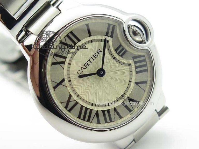 Ballon Bleu V6F Best Edition 33mm SS White Textured Dial On SS Bracelet Ronda Quartz Trendy 6354