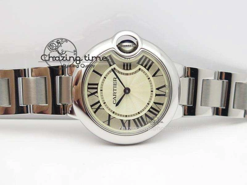 Ballon Bleu V6F Best Edition 33mm SS White Textured Dial On SS Bracelet Ronda Quartz Trendy 6354
