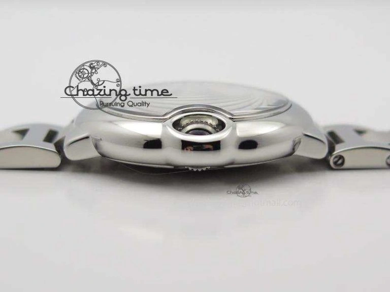 Ballon Bleu V6F Best Edition 33mm SS White Textured Dial On SS Bracelet Ronda Quartz Trendy 6354