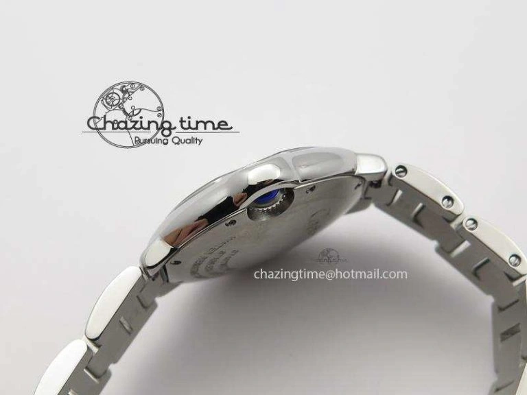 Ballon Bleu V6F Best Edition 33mm SS White Textured Dial On SS Bracelet Ronda Quartz Trendy 6354
