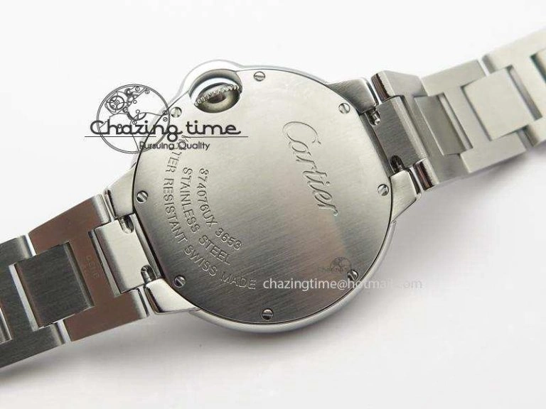 Ballon Bleu V6F Best Edition 33mm SS White Textured Dial On SS Bracelet Ronda Quartz Trendy 6354