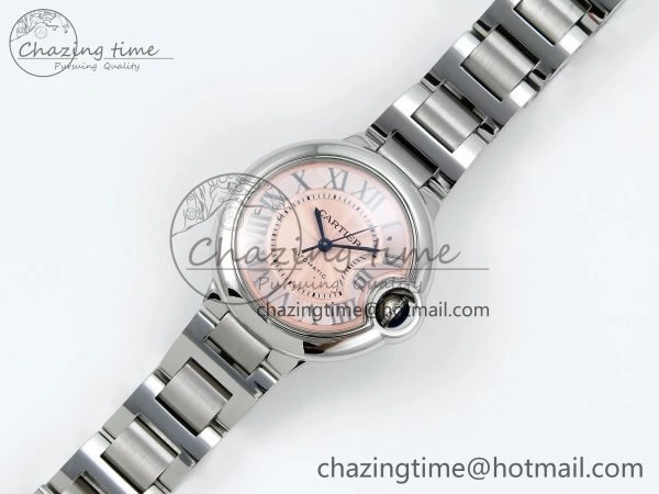 Ballon Bleu WSBB0044 33mm SS CHF 1:1 Best Edition Pink Textured Dial on SS Bracelet SEIKO NH05A TopPick 10076