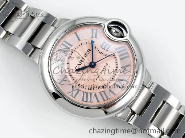 Ballon Bleu WSBB0044 33mm SS CHF 1:1 Best Edition Pink Textured Dial on SS Bracelet SEIKO NH05A TopPick 10076