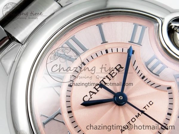 Ballon Bleu WSBB0044 33mm SS CHF 1:1 Best Edition Pink Textured Dial on SS Bracelet SEIKO NH05A TopPick 10076
