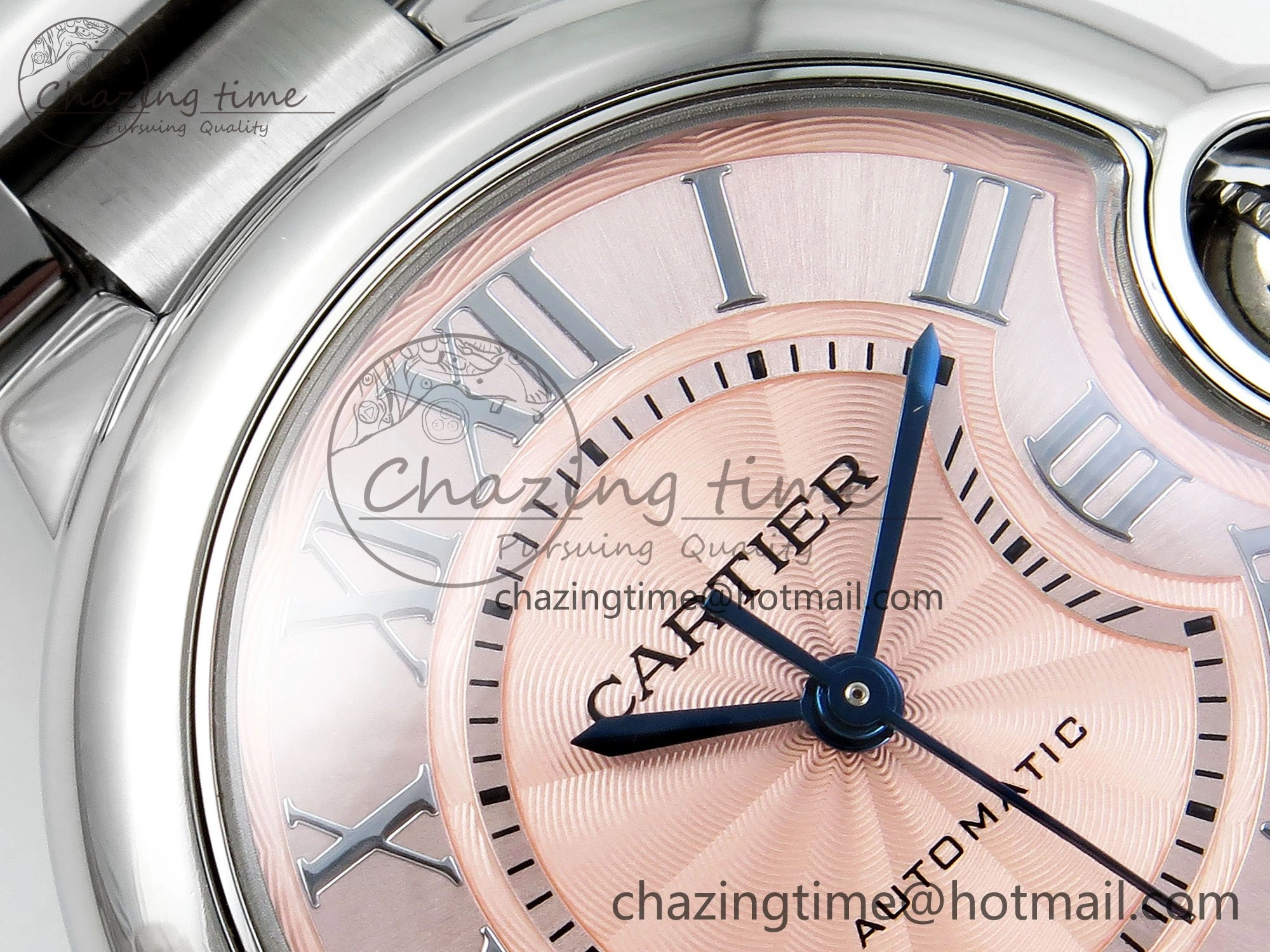 Ballon Bleu WSBB0044 33mm SS CHF 1:1 Best Edition Pink Textured Dial on SS Bracelet SEIKO NH05A TopPick 10076