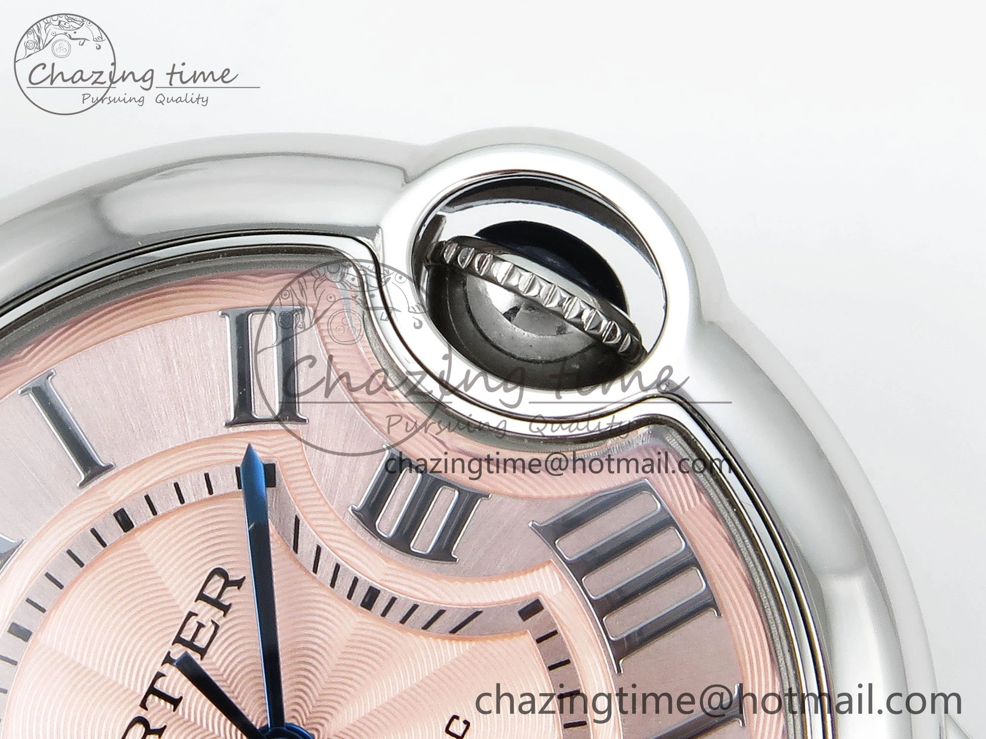Ballon Bleu WSBB0044 33mm SS CHF 1:1 Best Edition Pink Textured Dial on SS Bracelet SEIKO NH05A TopPick 10076