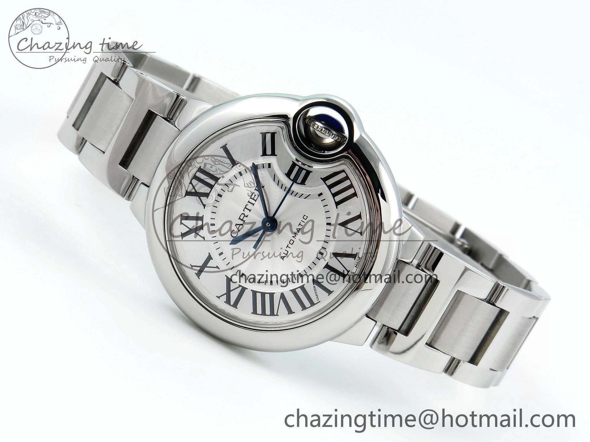 Ballon Bleu WSBB0044 33mm SS CHF 1:1 Best Edition White Textured Dial on SS Bracelet SEIKO NH05A Trendy 6047
