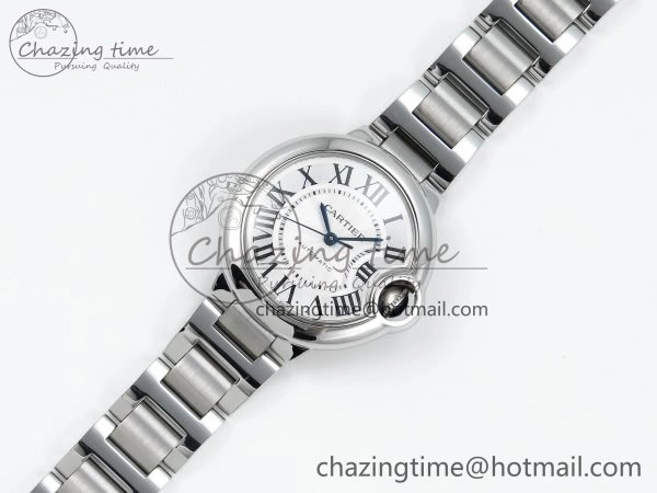Ballon Bleu WSBB0044 33mm SS CHF 1:1 Best Edition White Textured Dial on SS Bracelet SEIKO NH05A Trendy 6047