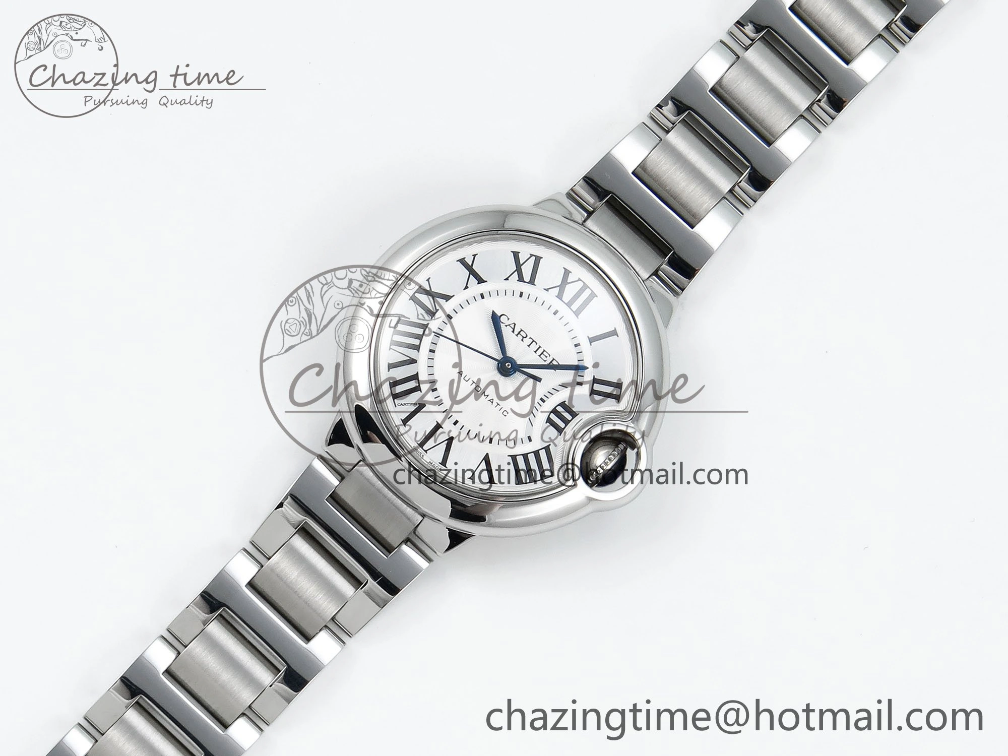 Ballon Bleu WSBB0044 33mm SS CHF 1:1 Best Edition White Textured Dial on SS Bracelet SEIKO NH05A Trendy 6047