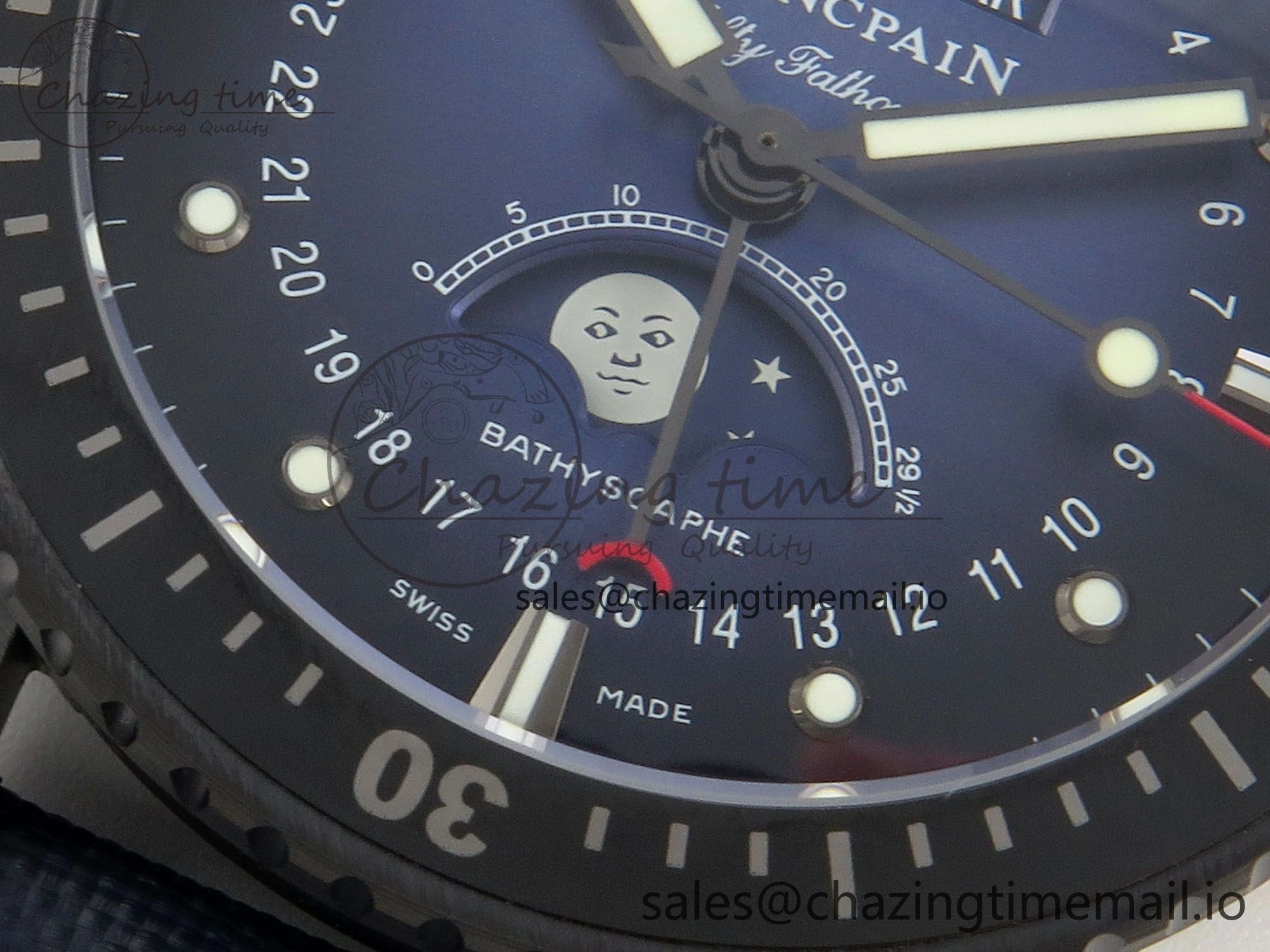 Bathyscaphe 43mm Ceramic DDDF 1:1 Best Edition Blue Dial on Blue Nylon Strap A Thermal 4224