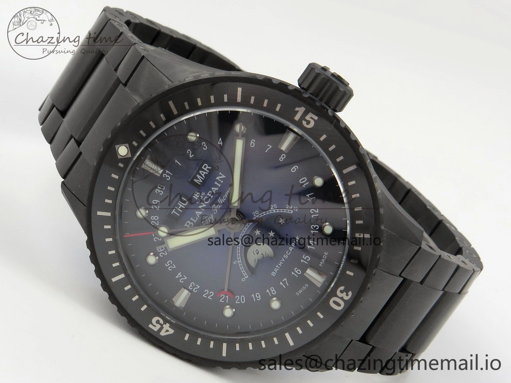 Reliable Bathyscaphe 43mm Ceramic DDDF 1:1 Best Edition Blue Dial on Ceramic Bracelet A 5255