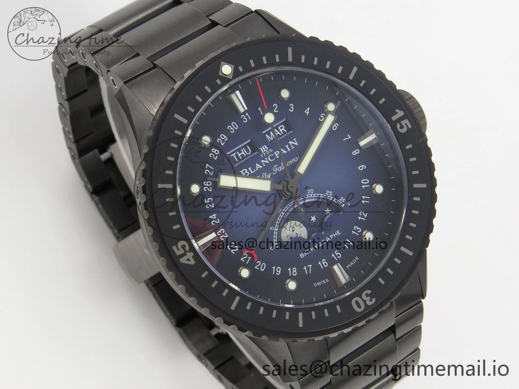 Reliable Bathyscaphe 43mm Ceramic DDDF 1:1 Best Edition Blue Dial on Ceramic Bracelet A 5255