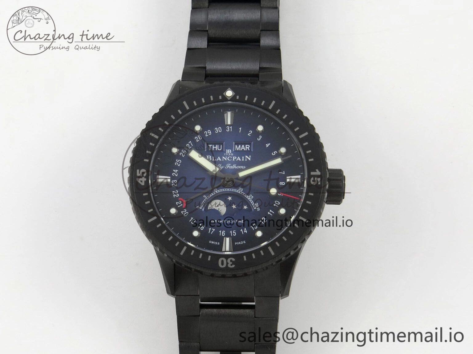 Reliable Bathyscaphe 43mm Ceramic DDDF 1:1 Best Edition Blue Dial on Ceramic Bracelet A 5255
