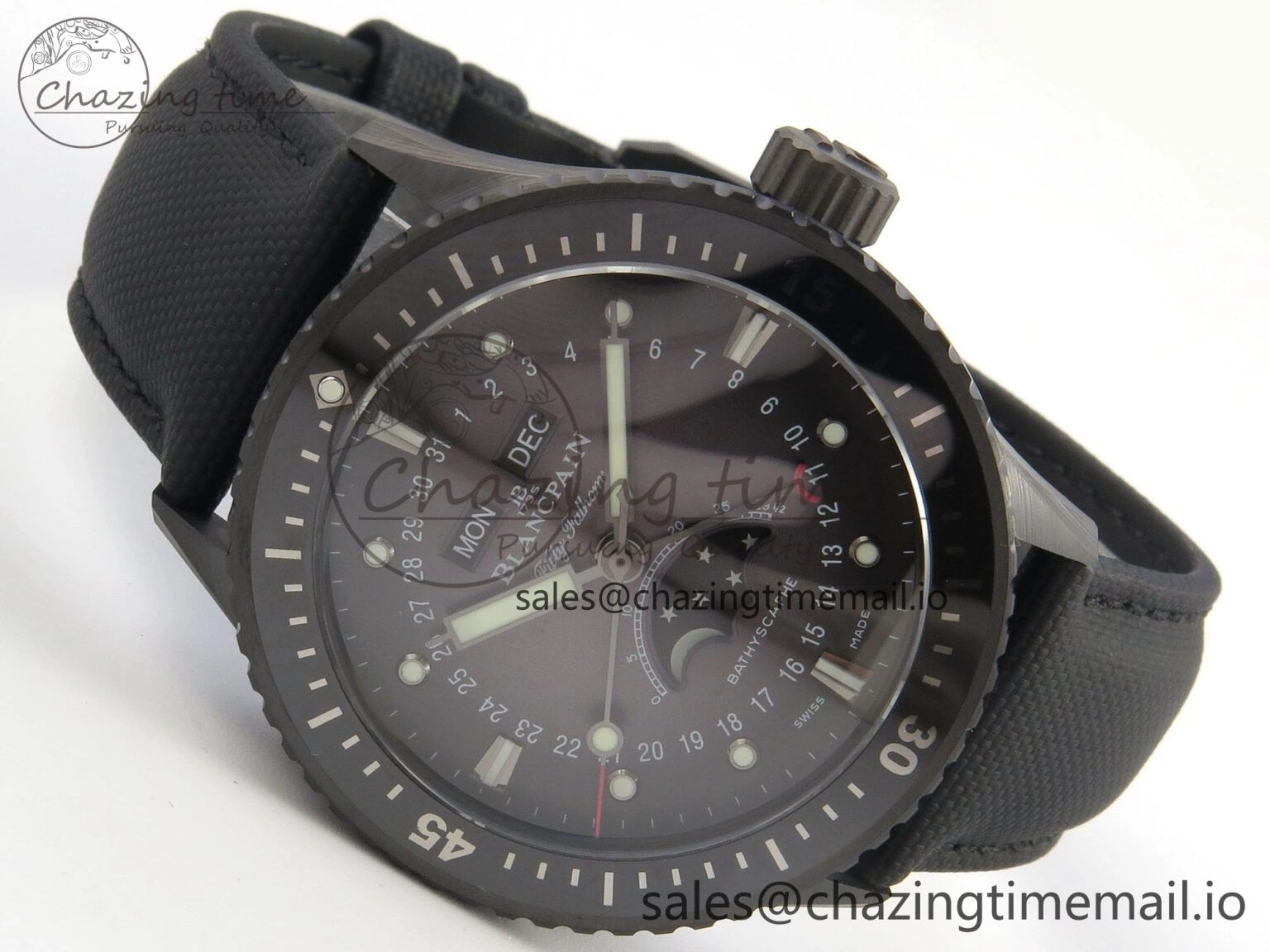 Bathyscaphe 43mm Ceramic DDDF 1:1 Best Edition Gray Dial on Black Nylon Strap A WeatherProof 4225