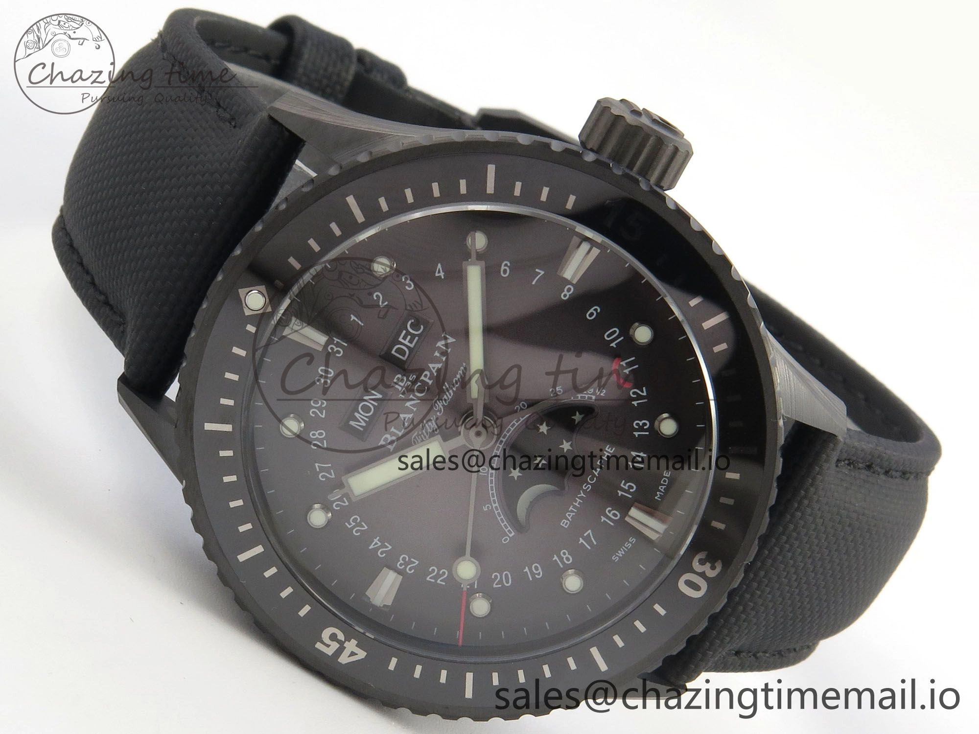 Bathyscaphe 43mm Ceramic DDDF 1:1 Best Edition Gray Dial on Black Nylon Strap A WeatherProof 4225