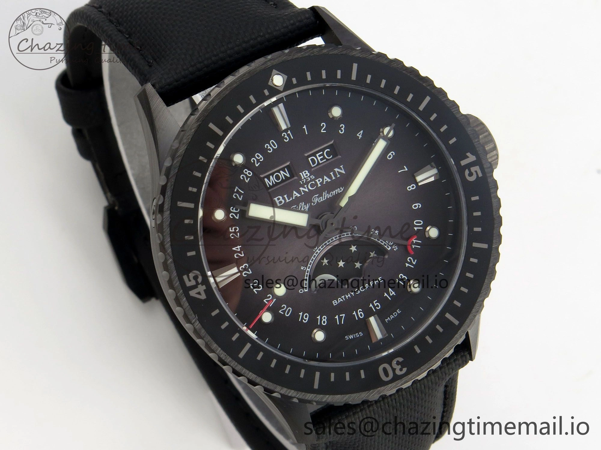 Bathyscaphe 43mm Ceramic DDDF 1:1 Best Edition Gray Dial on Black Nylon Strap A WeatherProof 4225