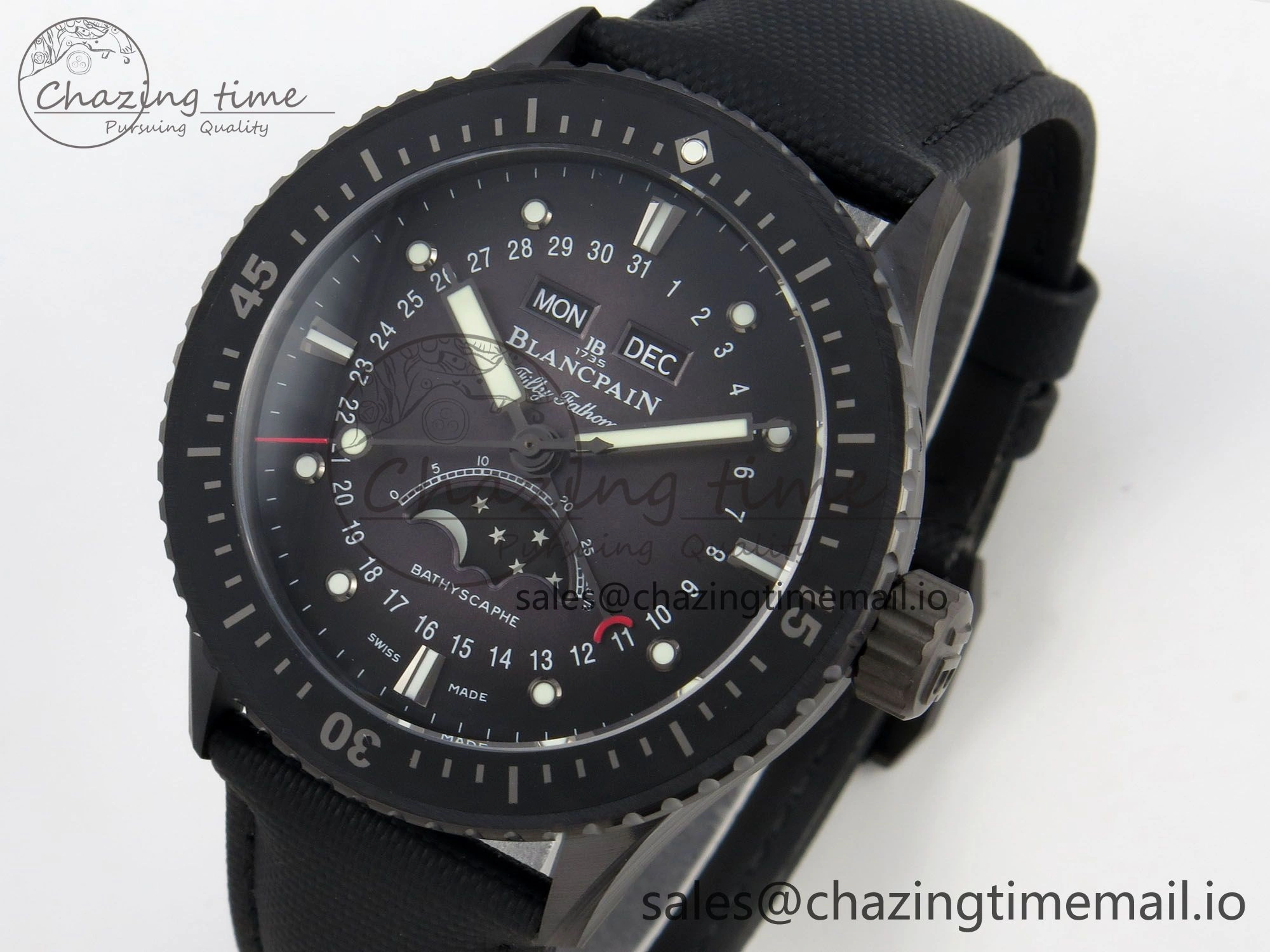 Bathyscaphe 43mm Ceramic DDDF 1:1 Best Edition Gray Dial on Black Nylon Strap A WeatherProof 4225
