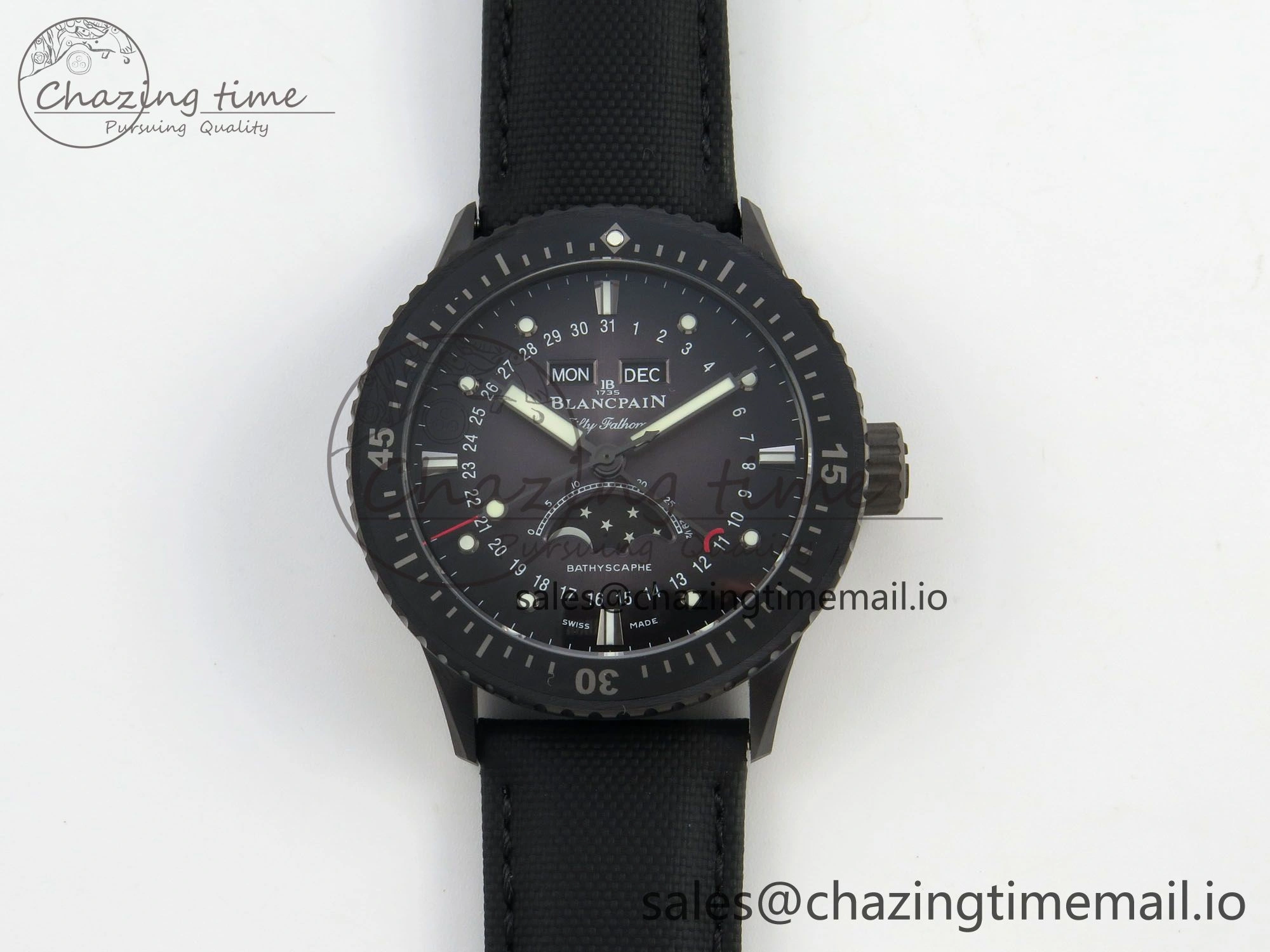 Bathyscaphe 43mm Ceramic DDDF 1:1 Best Edition Gray Dial on Black Nylon Strap A WeatherProof 4225