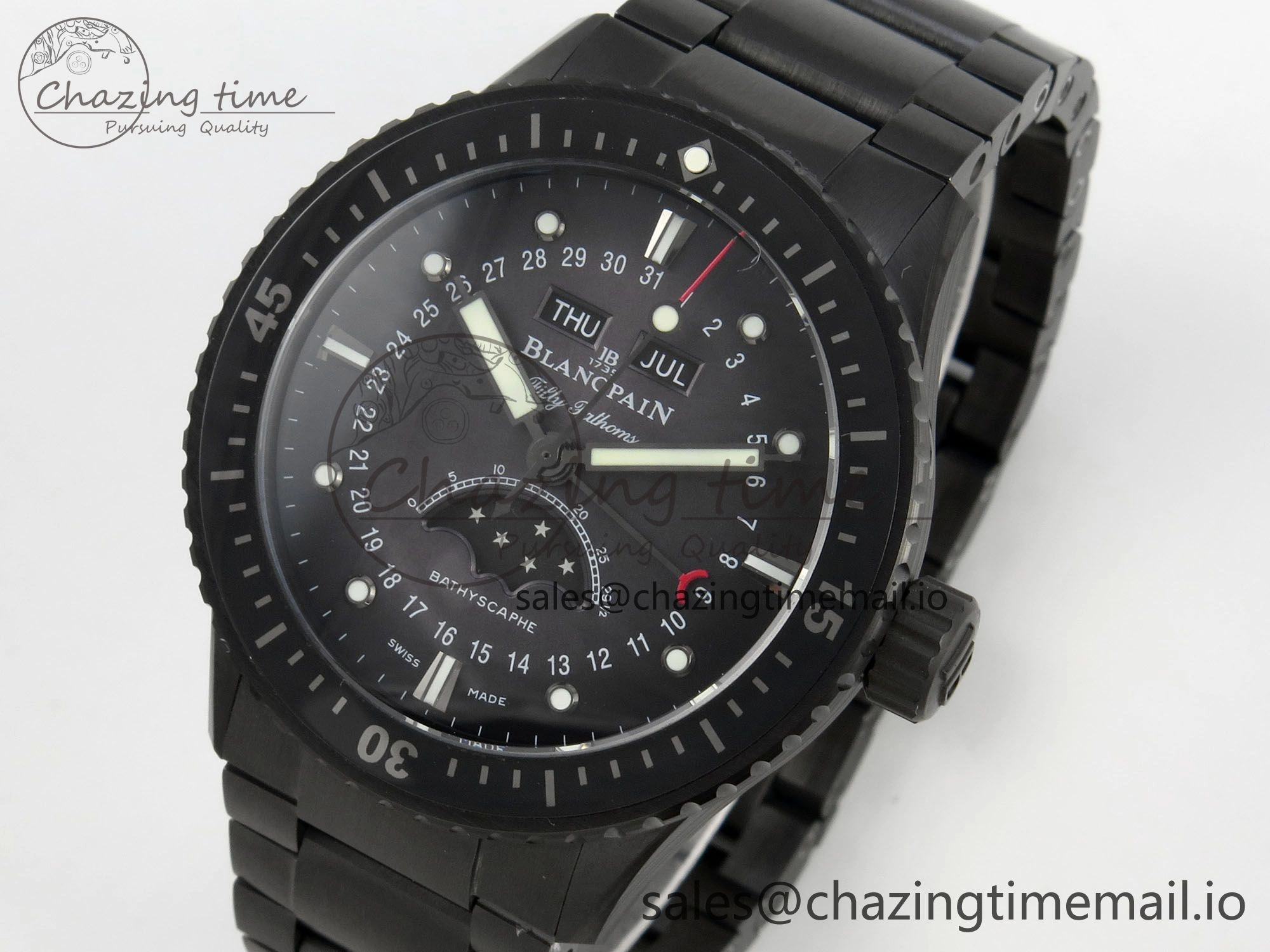 ModernLook Bathyscaphe 43mm Ceramic DDDF 1:1 Best Edition Gray Dial on Ceramic Bracelet A 5253