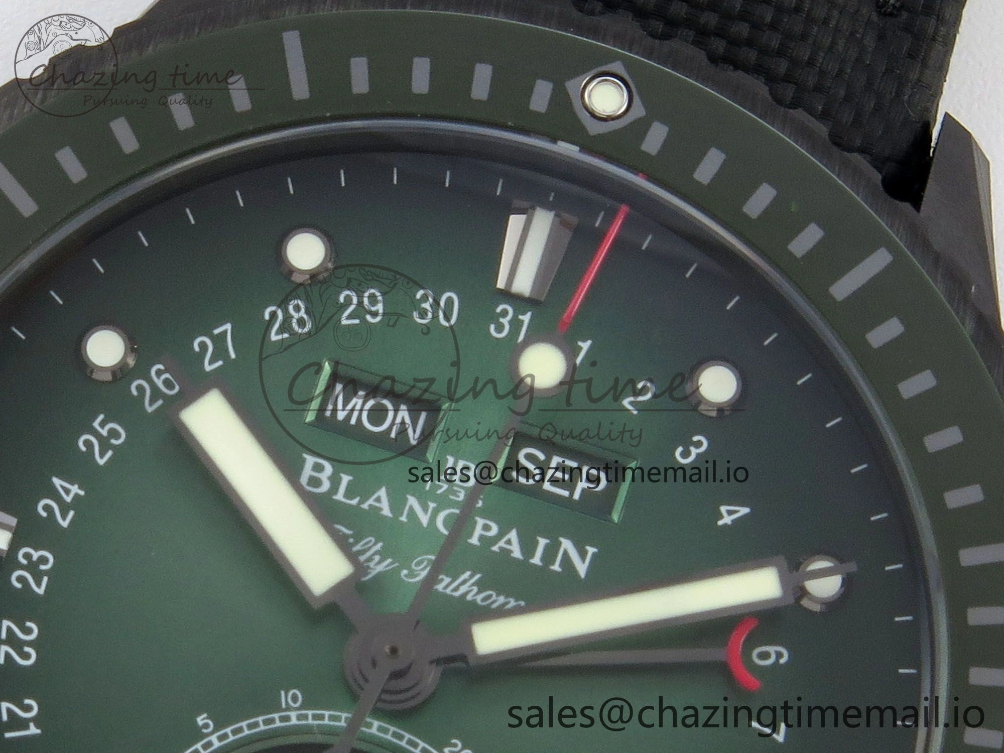 Packable Bathyscaphe 43mm Ceramic DDDF 1:1 Best Edition Green Dial on Black Nylon Strap A 5252