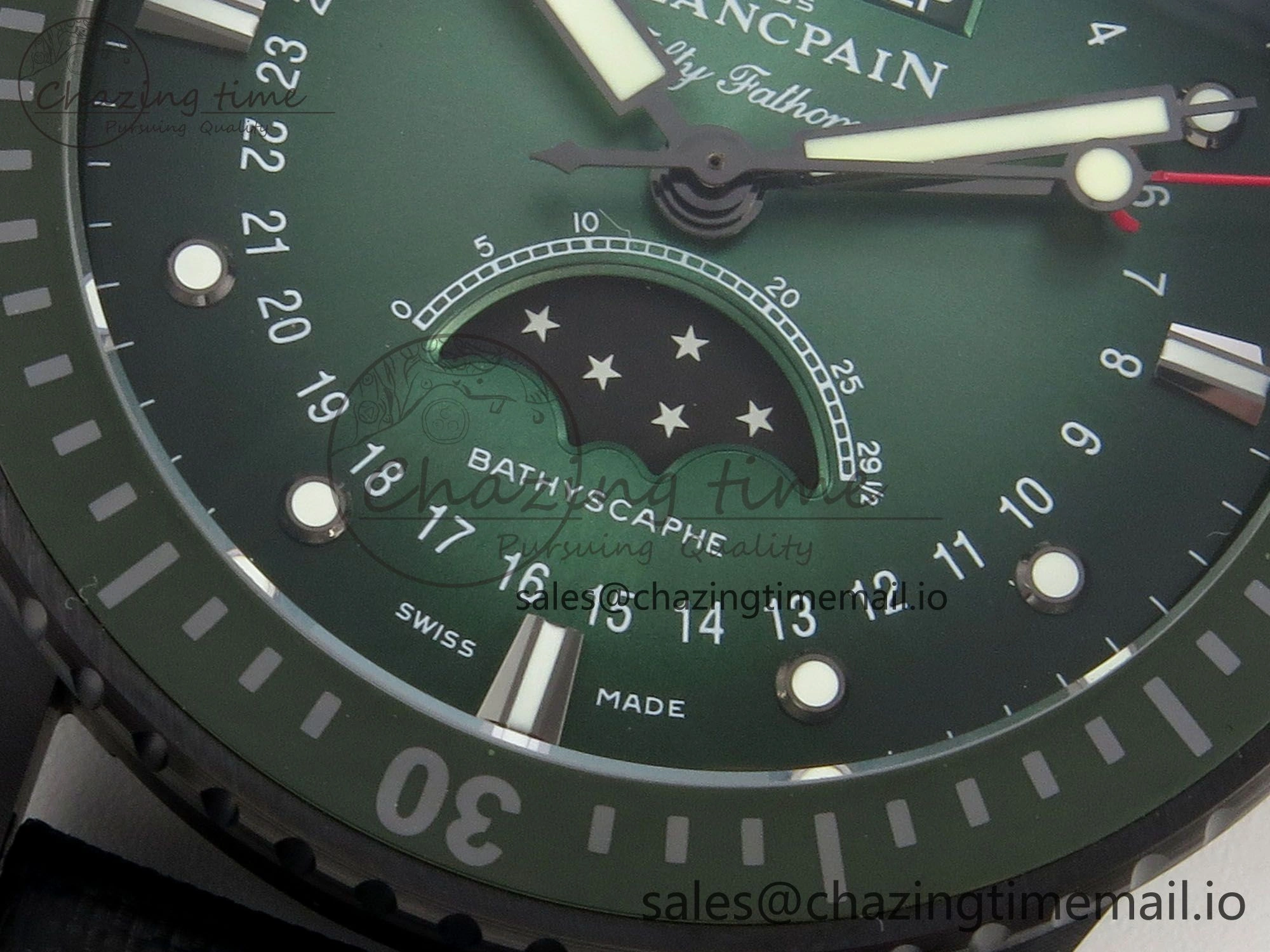 Packable Bathyscaphe 43mm Ceramic DDDF 1:1 Best Edition Green Dial on Black Nylon Strap A 5252