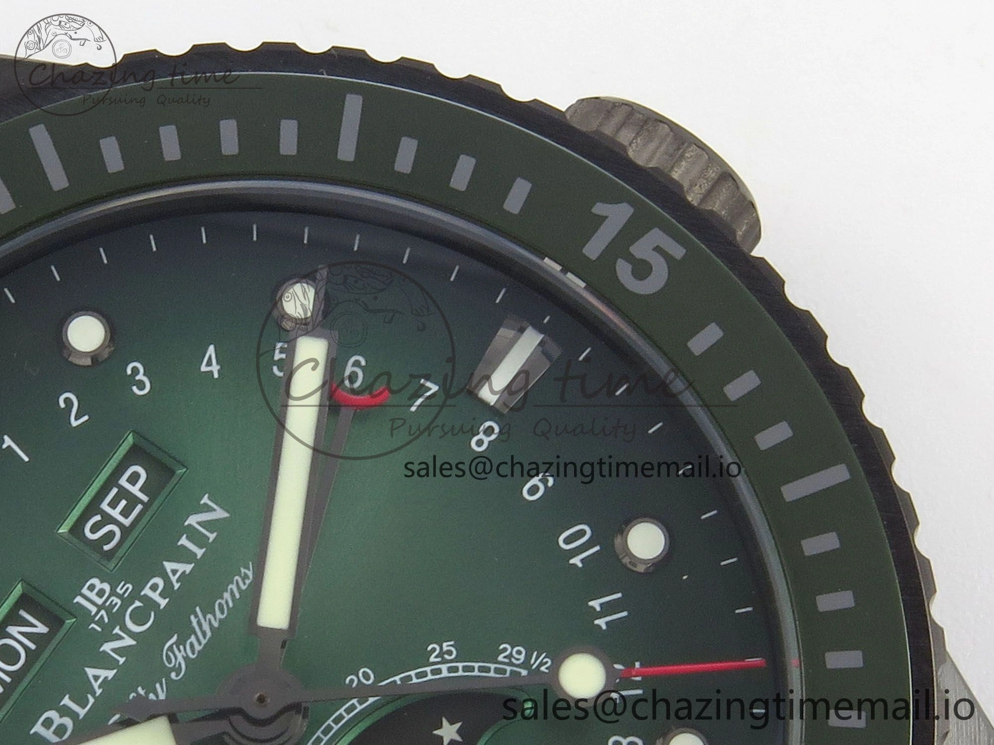 Packable Bathyscaphe 43mm Ceramic DDDF 1:1 Best Edition Green Dial on Black Nylon Strap A 5252