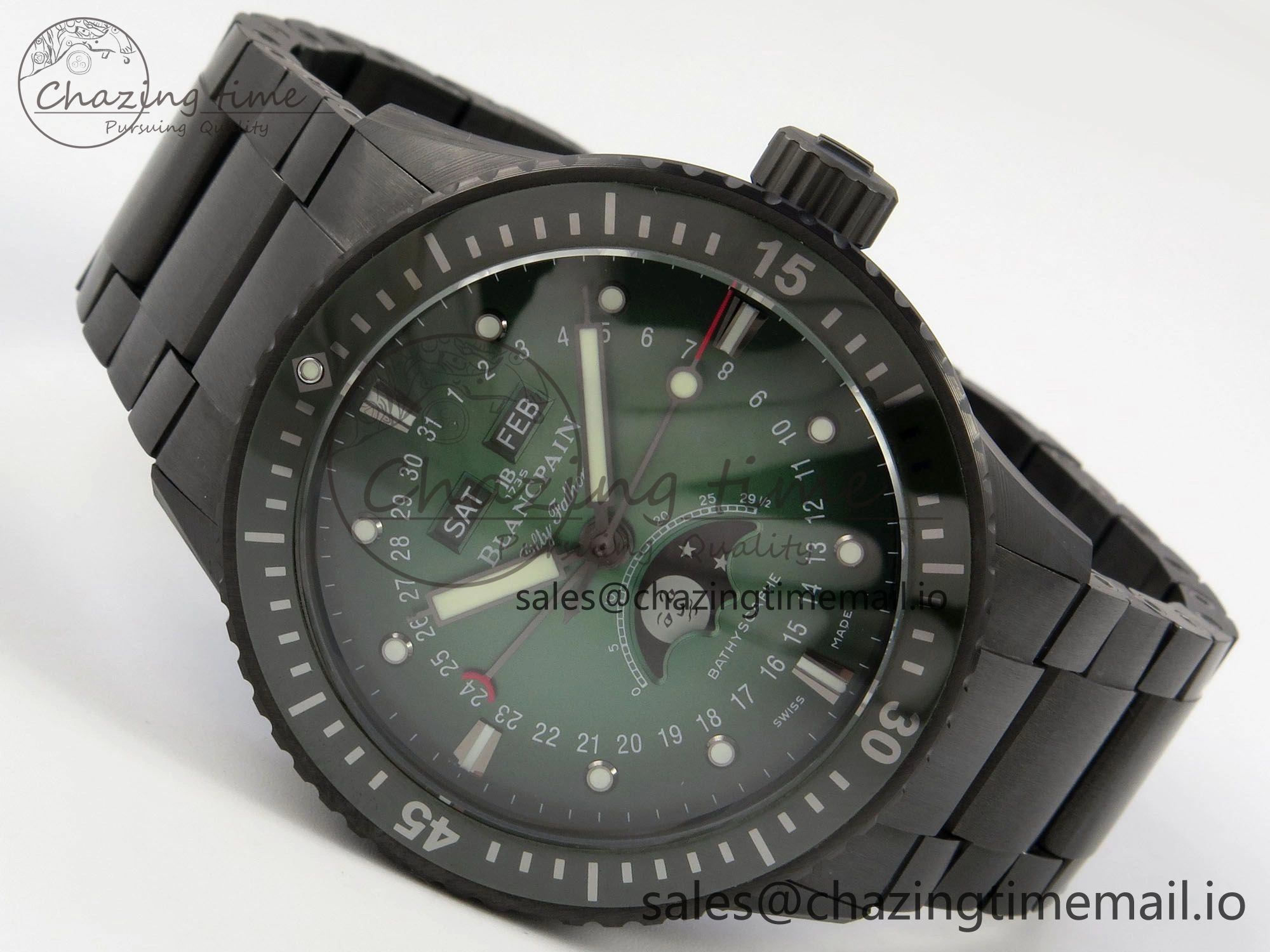 Bathyscaphe 43mm Ceramic DDDF 1:1 Best Edition Green Dial on Ceramic Bracelet A ComfortFit 5254