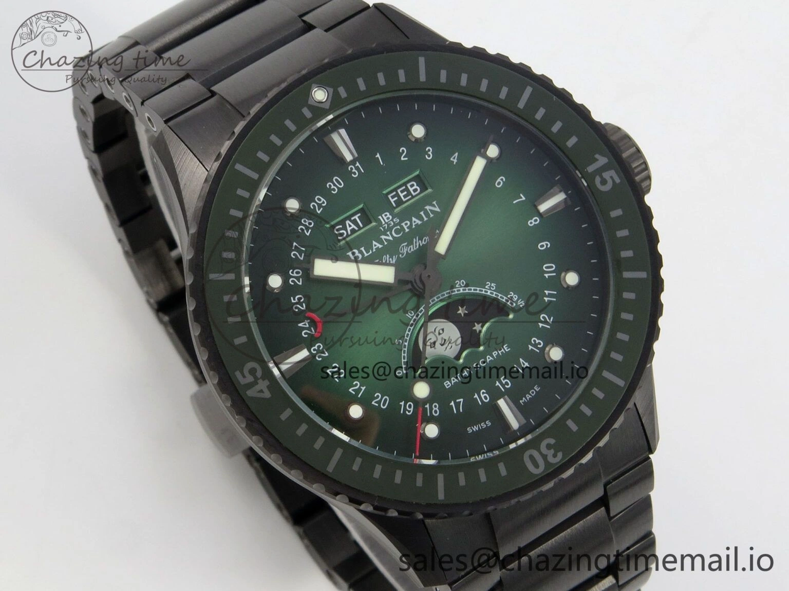 Bathyscaphe 43mm Ceramic DDDF 1:1 Best Edition Green Dial on Ceramic Bracelet A ComfortFit 5254