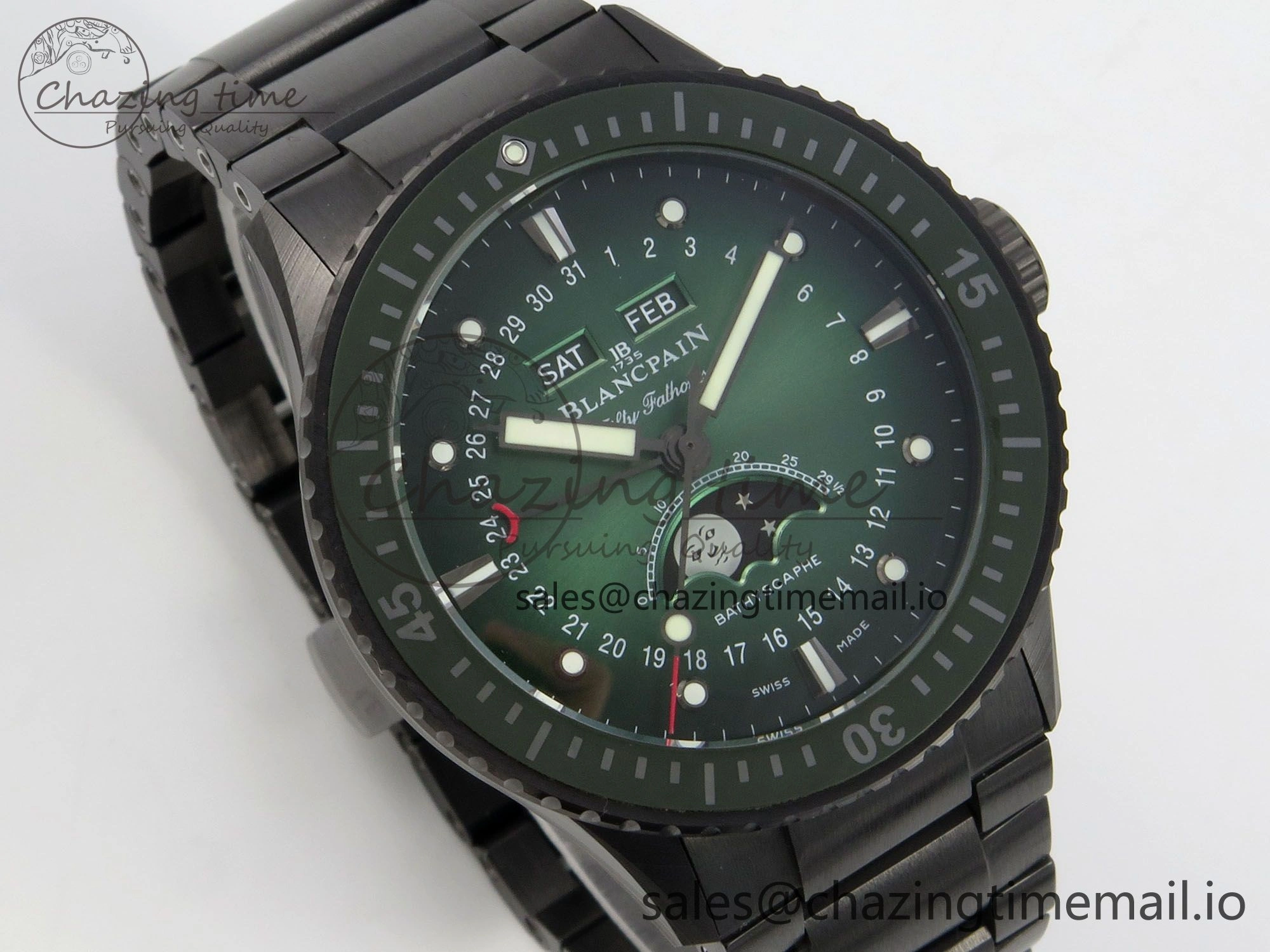 Bathyscaphe 43mm Ceramic DDDF 1:1 Best Edition Green Dial on Ceramic Bracelet A ComfortFit 5254