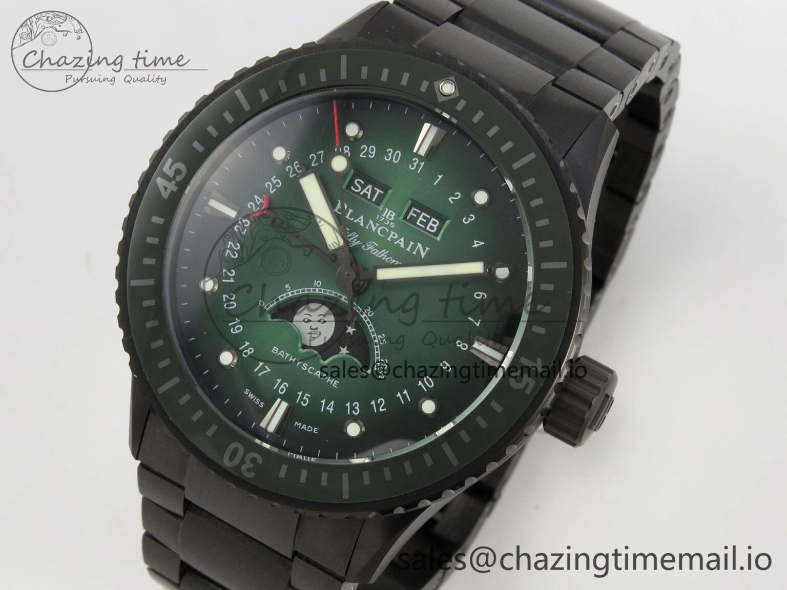 Bathyscaphe 43mm Ceramic DDDF 1:1 Best Edition Green Dial on Ceramic Bracelet A ComfortFit 5254