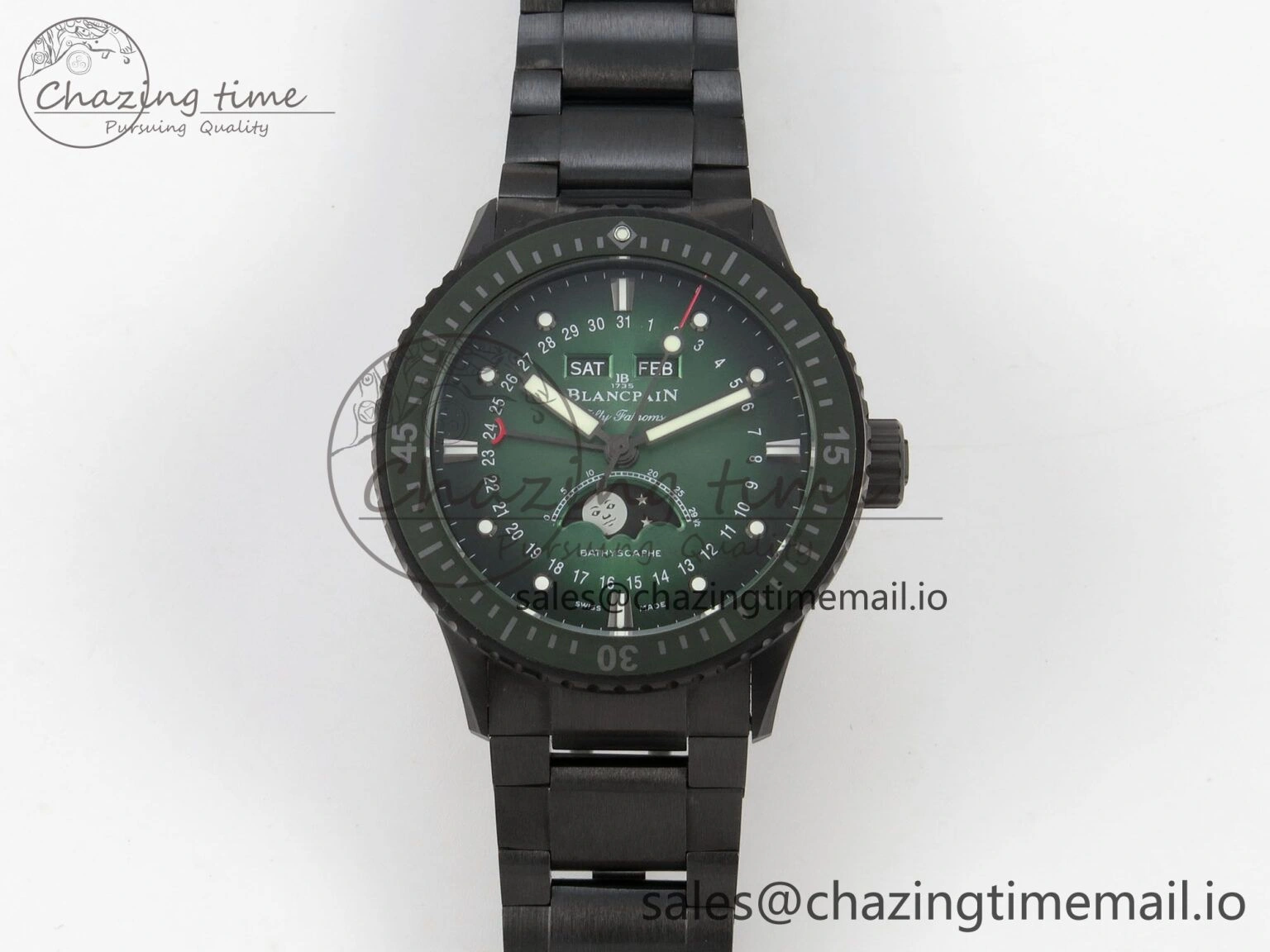 Bathyscaphe 43mm Ceramic DDDF 1:1 Best Edition Green Dial on Ceramic Bracelet A ComfortFit 5254