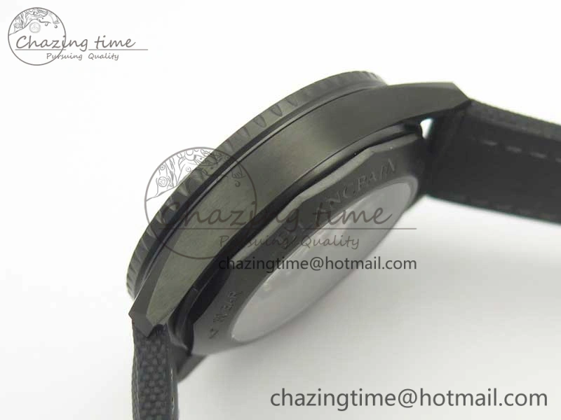 Durable Bathyscaphe DLC ZF 11 Best Edition Black Dial on Black Sail-Canvas Strap A1315 (Free Rubber Strap) 5283