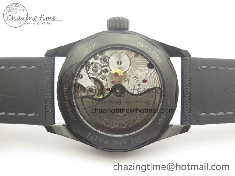 Durable Bathyscaphe DLC ZF 11 Best Edition Black Dial on Black Sail-Canvas Strap A1315 (Free Rubber Strap) 5283