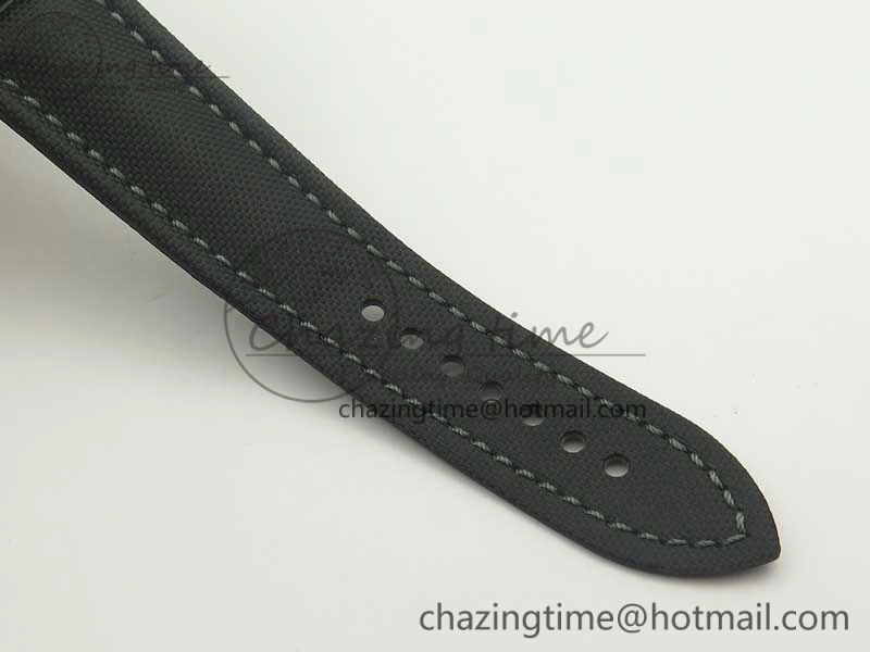 Durable Bathyscaphe DLC ZF 11 Best Edition Black Dial on Black Sail-Canvas Strap A1315 (Free Rubber Strap) 5283