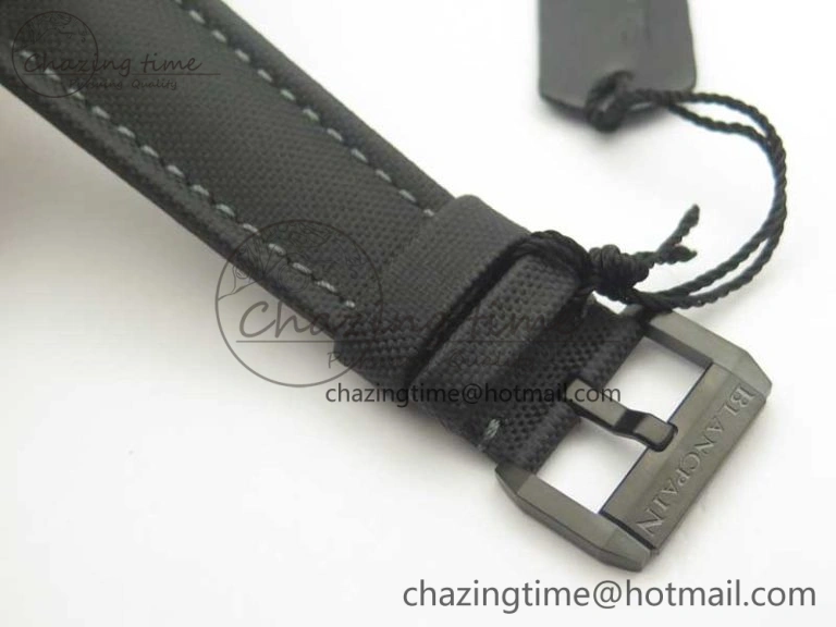 Durable Bathyscaphe DLC ZF 11 Best Edition Black Dial on Black Sail-Canvas Strap A1315 (Free Rubber Strap) 5283