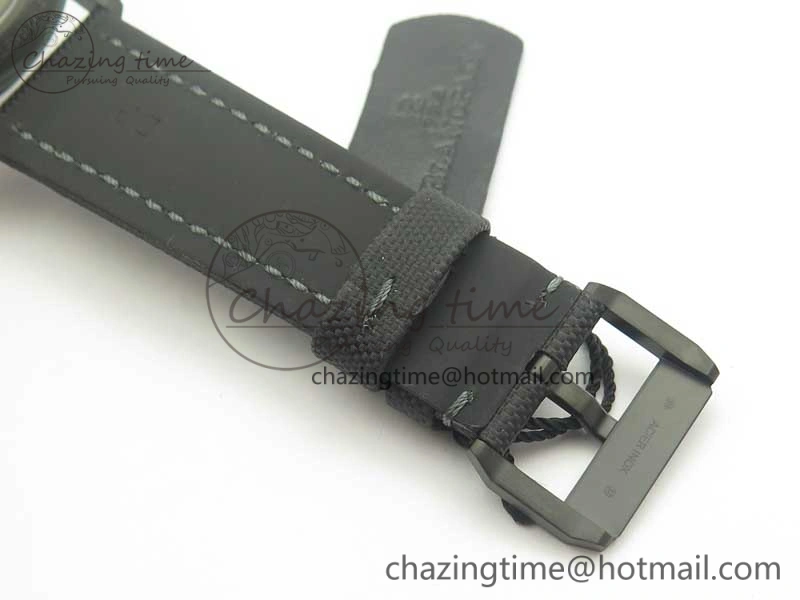 Durable Bathyscaphe DLC ZF 11 Best Edition Black Dial on Black Sail-Canvas Strap A1315 (Free Rubber Strap) 5283