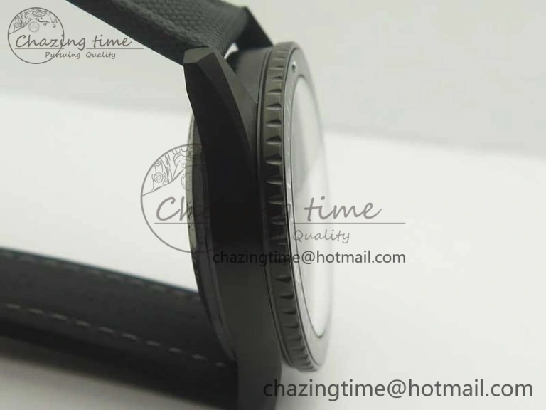 Durable Bathyscaphe DLC ZF 11 Best Edition Black Dial on Black Sail-Canvas Strap A1315 (Free Rubber Strap) 5283