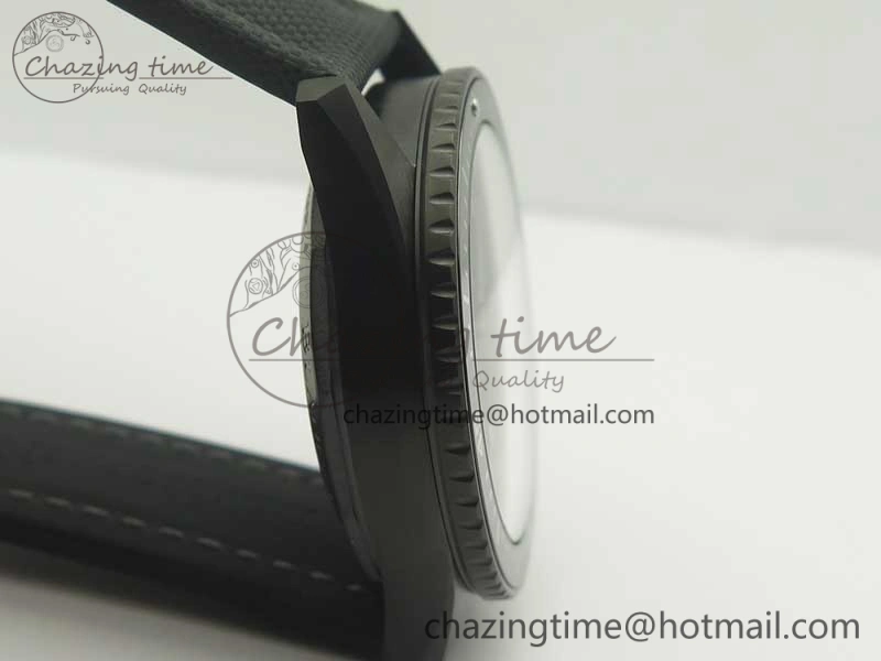 Durable Bathyscaphe DLC ZF 11 Best Edition Black Dial on Black Sail-Canvas Strap A1315 (Free Rubber Strap) 5283